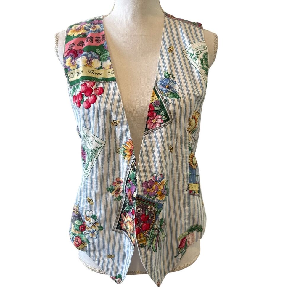 Vintage Whimsical Gardeners Vest Seed Packet Print